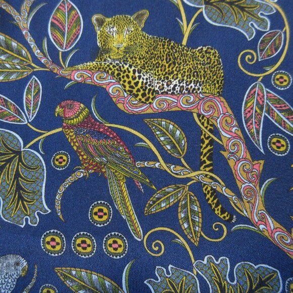 NWT J.Crew Silk Button-up Shirt in Navy Leopard Botanical Cheetah Print 8 - Picture 4 of 5